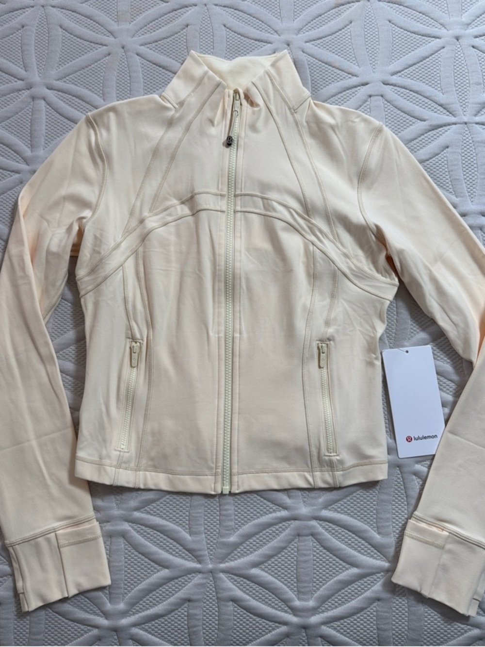lululemon athletica Cream Zip-Up Bomber Jacket